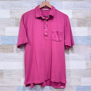 Peter Millar Soft Touch Golf Polo Shirt Pink Jersey Knit Casual Mens Medium